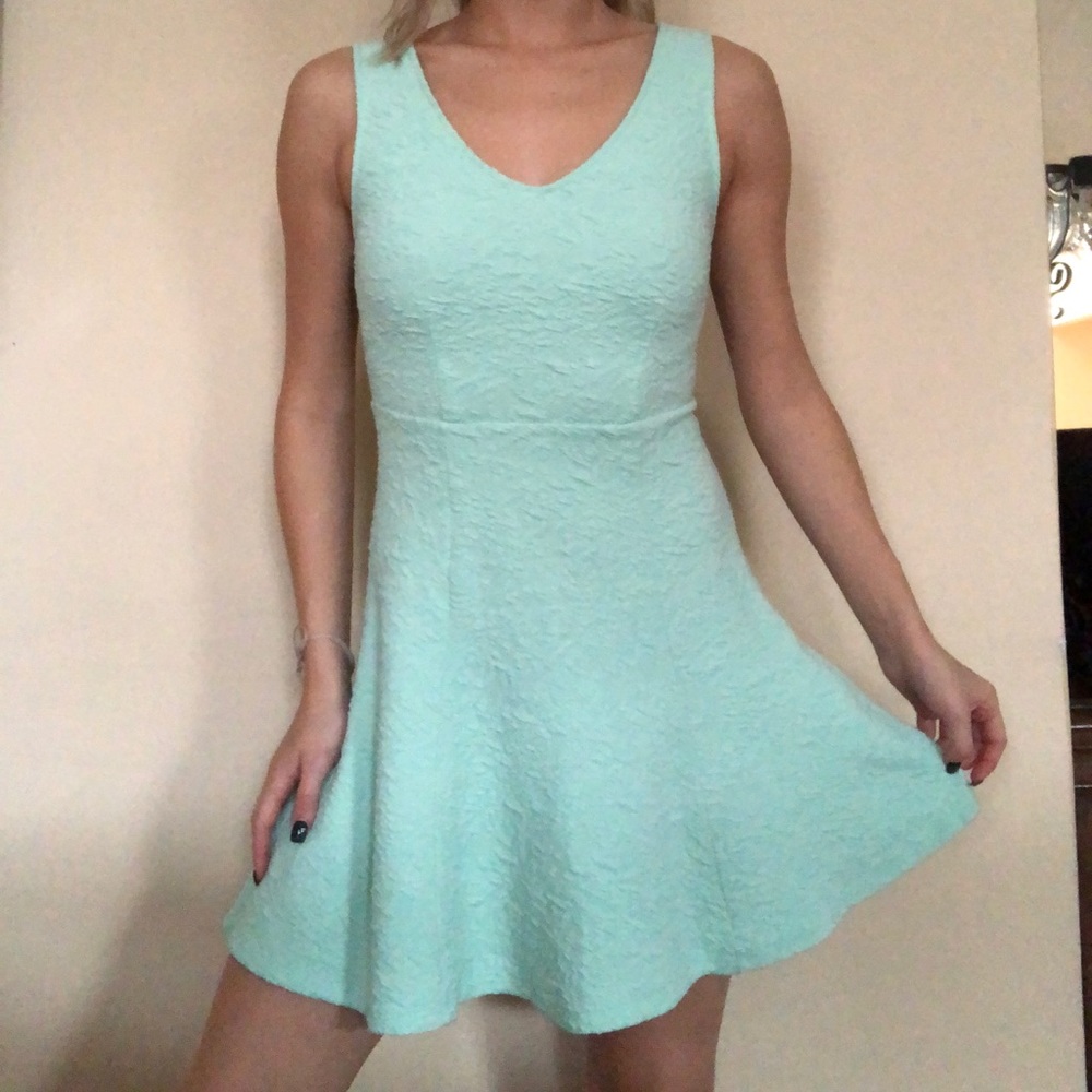 light blue dress